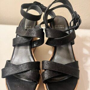 Stuart Weitzman Black Shimmery Espadrilles